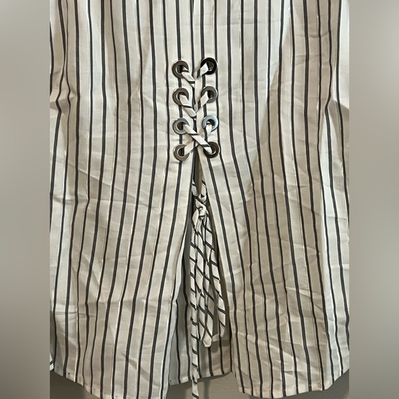 J Brand Peyton Utility Satin Viscose Stripe Shirt 
 Size S - Picture 6 of 10